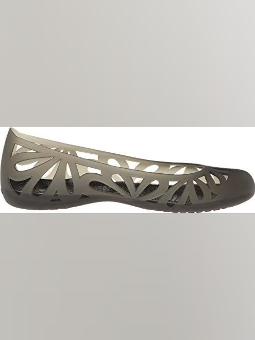 CROCS Women's Brown Cutout Ballet Flats - Picture 2 of 7